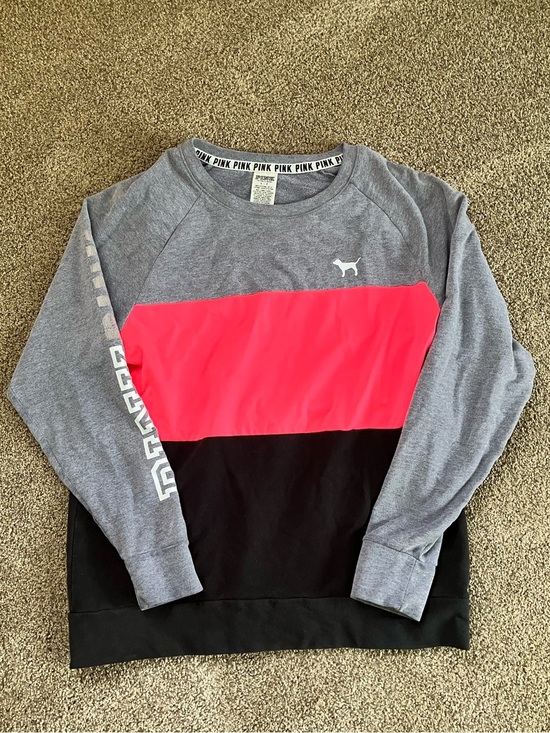 Victoria's Secret Tops - Victoria's Secret PINK Womens Colorblock Pullover - Pink, Gray, Black